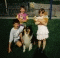 Collie Falko mit Thomas, Sandra und Cousin Christian und Katerchen Felix 1993